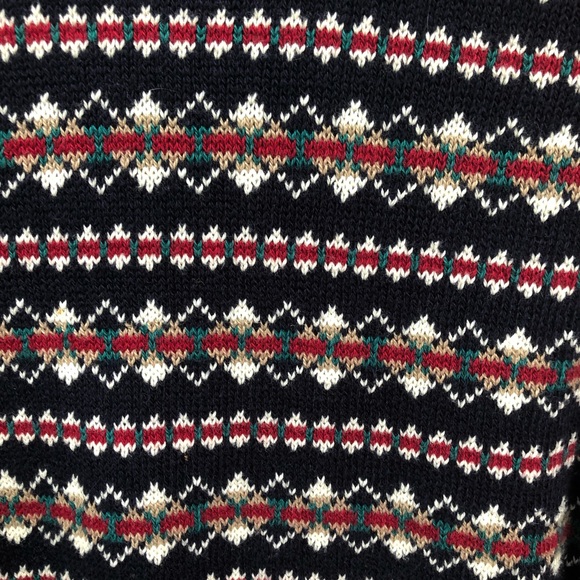 Vintage Boat House Row Large Sweater FairIsle Blue Tan Crew Pullover Long Sleeve - Picture 3 of 4